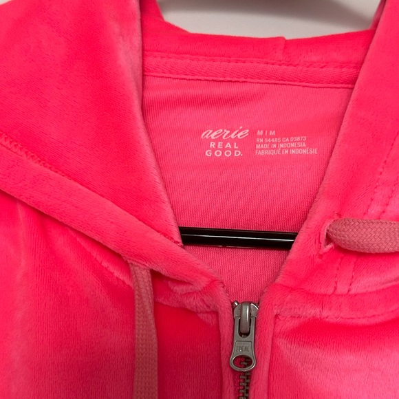 Aerie Dreamy Velour Low Rise Sweatpants w Matching Zip Up Hoodie Y2K - Picture 10 of 11